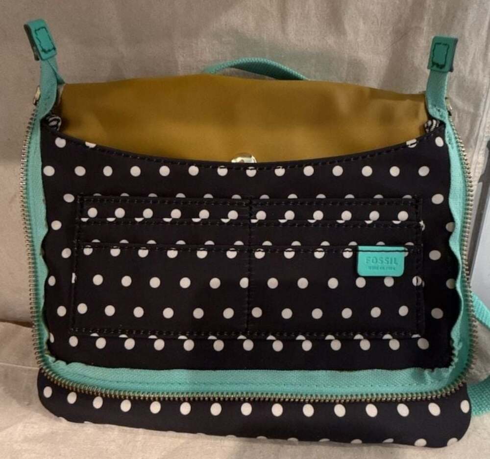 FOSSIL Crossbody Small White Polka Dots on